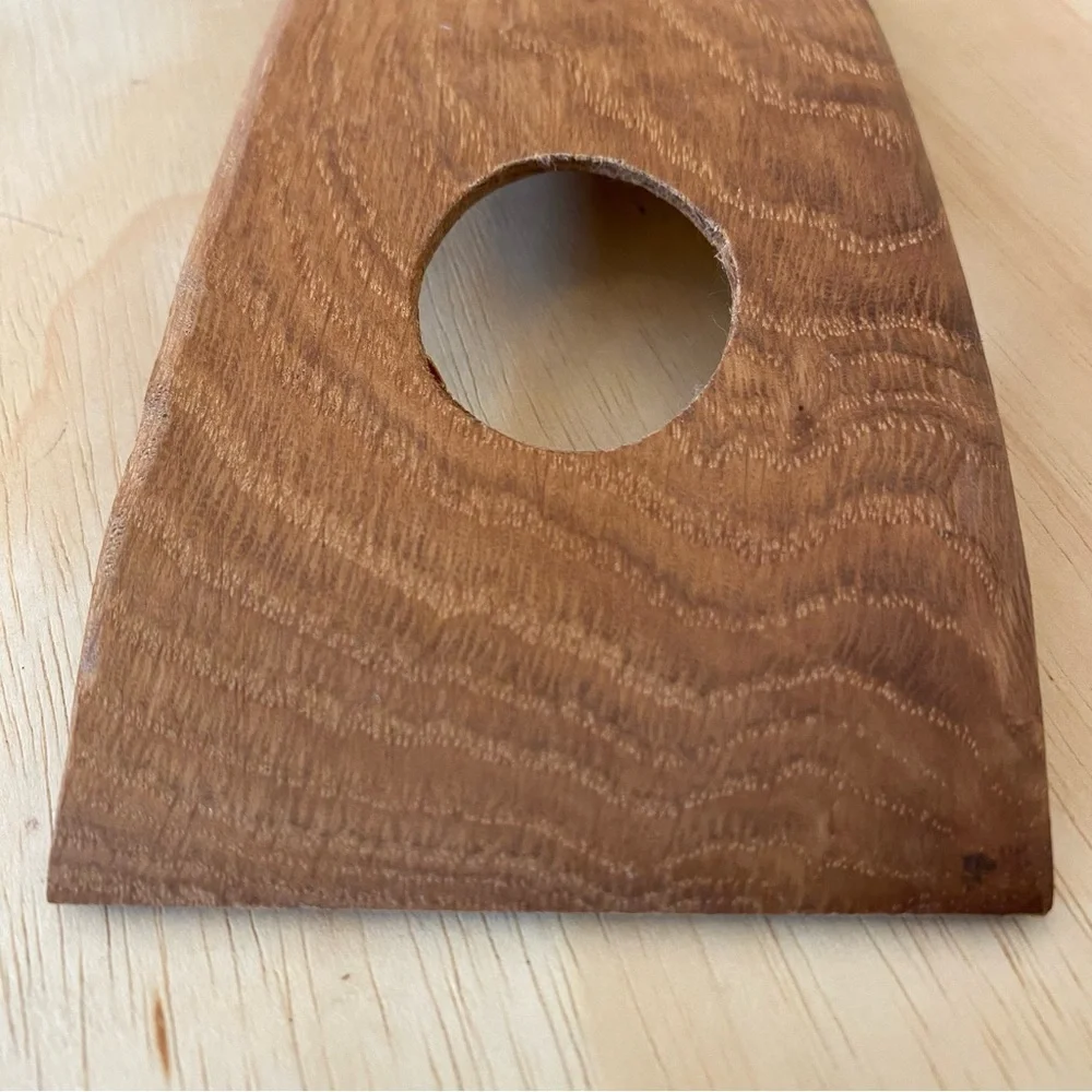 Curved Sleek Sculptural Modern Carved Wood Counter Balance Wine Bottle Holder